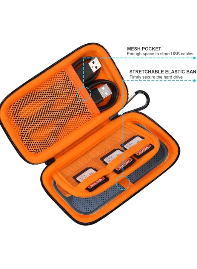 erorex Carrying Case for SanDisk Extreme Pro/SanDisk Extreme Portable External SSD 500GB 1TB 2TB 4TB USB-C Solid State Drive EVA Shockproof Protective Storage Travel Bag, Black+Orange  - Image 3