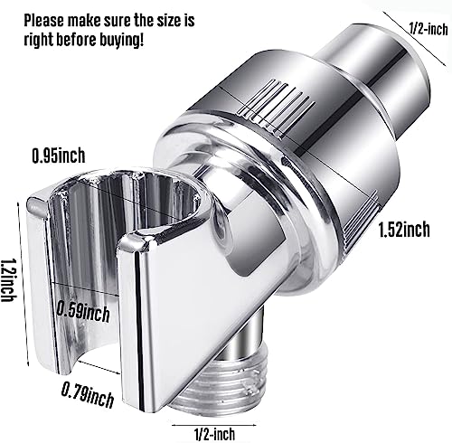 COSBAY Shower Arm Holder for Handheld Shower Head, Adjustable Mount Bracket, Shower arm Adapter with Swivel Ball, 1/2-Inch, Chrome, 0.5 - Image 3