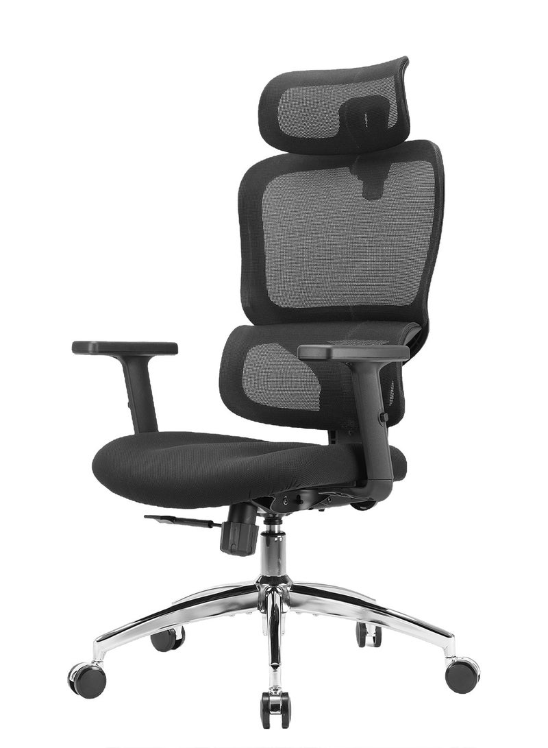 SIHOO M56C Ergonomic Office Chair, High Back Desk Chair, Lumbar Support, Swivel Computer Task Chair with Adjustable Headrest, Tilt Function,Black - Image 1