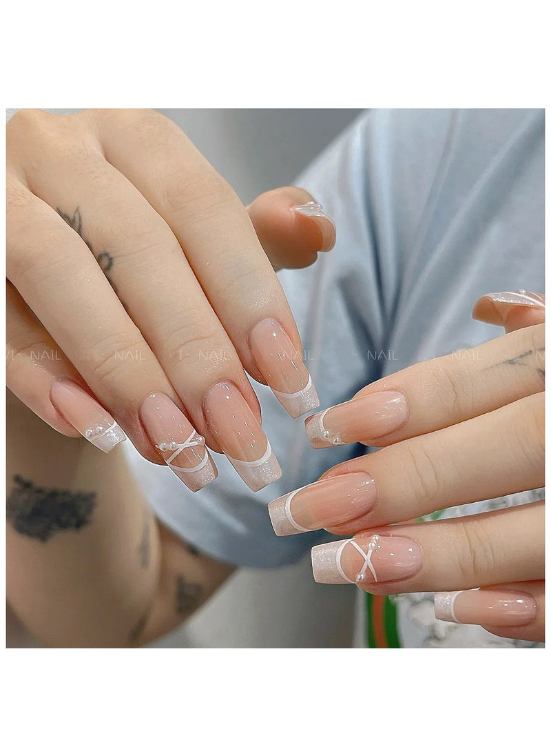Binzo Beauty - Binzo Beauty Handmade French Press On Nails, 10pcs,Nails Art , Acrylic Nails, False Nails - Image 1