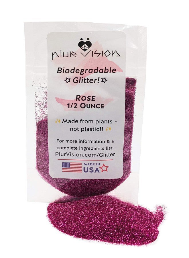 Alternative Imagination Biodegradable Glitter Made from Plant Cellulose, Earth Friendly. Perfect for Body, Cosmetics, Crafts, DIY Projects. Can be Mixed with Lotions, Gels, Oils, Face Paint (1/2 Ounce, Rose) - Image 1