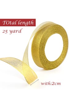 2 Pack 20mm Wide Silver Gold Ribbon Glitter Organza Ribbon for Christmas Tree Christmas Wrapping Ribbon for Gift Wrapping Ribbons for Crafts - pzsku/ZDB96DCCF1A3B272CAE42Z/45/_/1735385102/d21db2d2-403d-45c0-9c95-0f7e4248ddb7