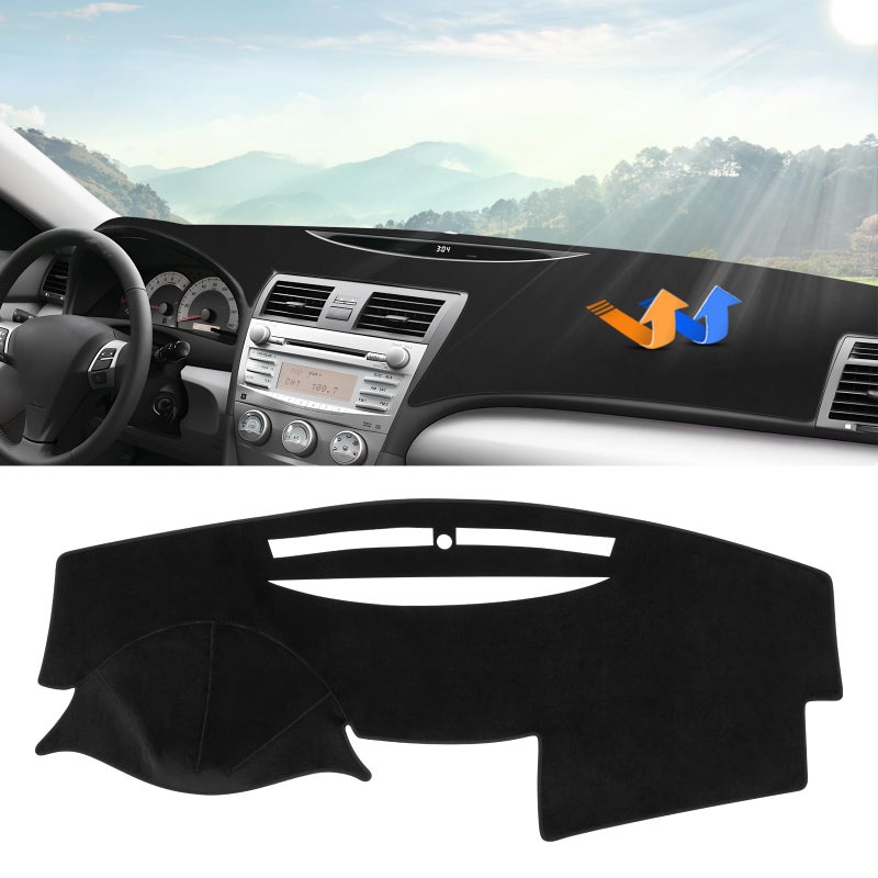 غطاء لوحة القيادة من أوتوردير لسيارة تويوتا كامري 2007-2011 ملحقات غطاء لوحة القيادة ترقية حصيرة داش من المخمل واقي من أشعة الشمس والأشعة فوق البنفسجية