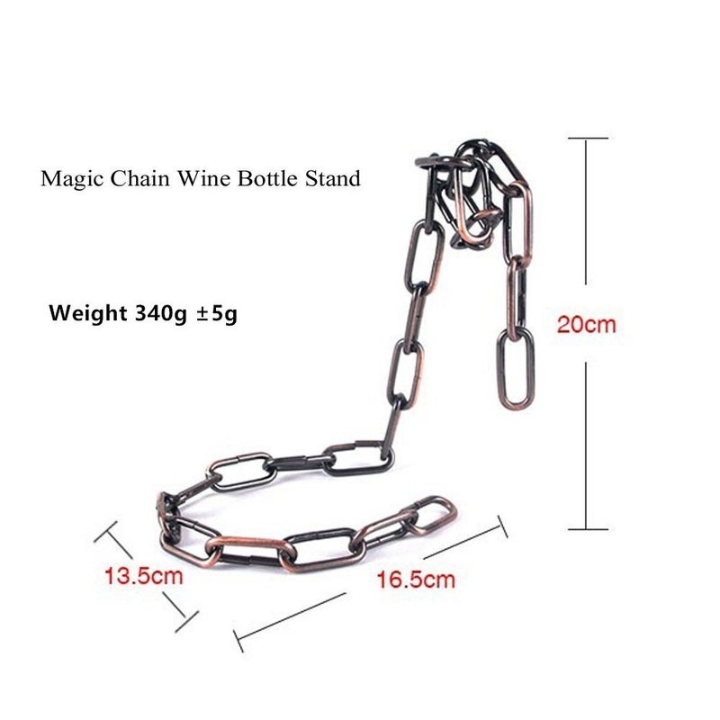 Fantasee Suspending Chain Wine Holder  Stainless Steel Magic Wine Rack Wine Bottle Holder Novelty Gift for Kitchen Home Decoration (Bronze) - Image 2