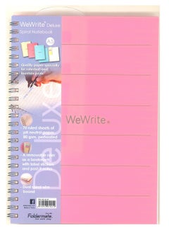 A5 Size Deluxe Spiral Notebook 70 Sheets Pink Cover