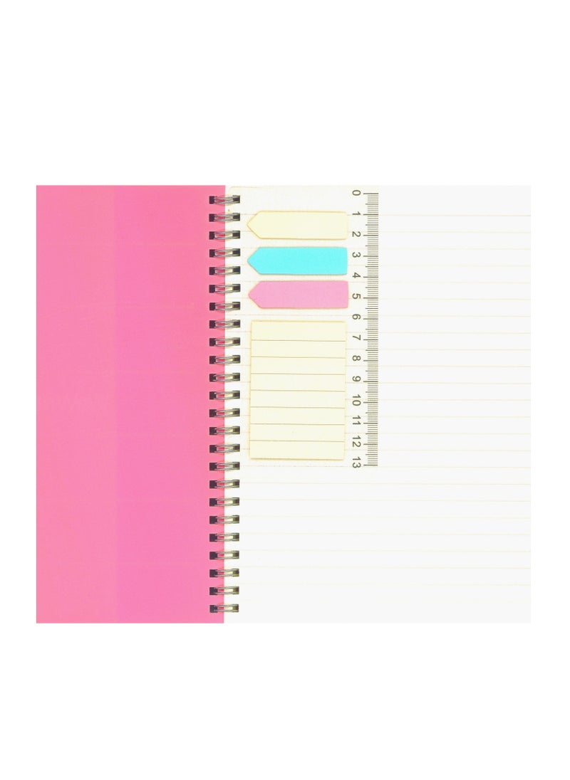 Foldermate - A5 Size Deluxe Spiral Notebook 70 Sheets Pink Cover - Image 1