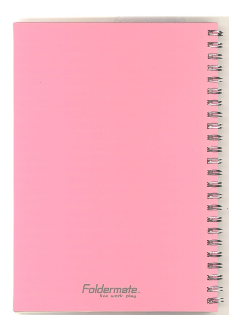 Foldermate - A5 Size Deluxe Spiral Notebook 70 Sheets Pink Cover - Image 1