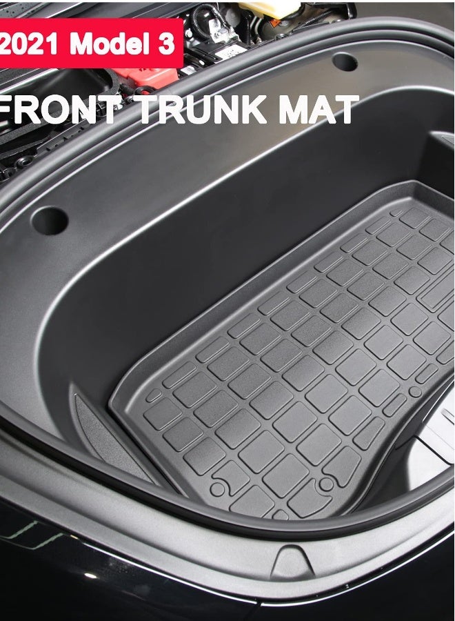 Generic Front Trunk Mat Fits for Tesla Model 3 2021 2022, All-Weather Heavy-Duty Sturdy Mat, Dustproof Odorless Scratch-Resistant Cargo Liner - Image 2