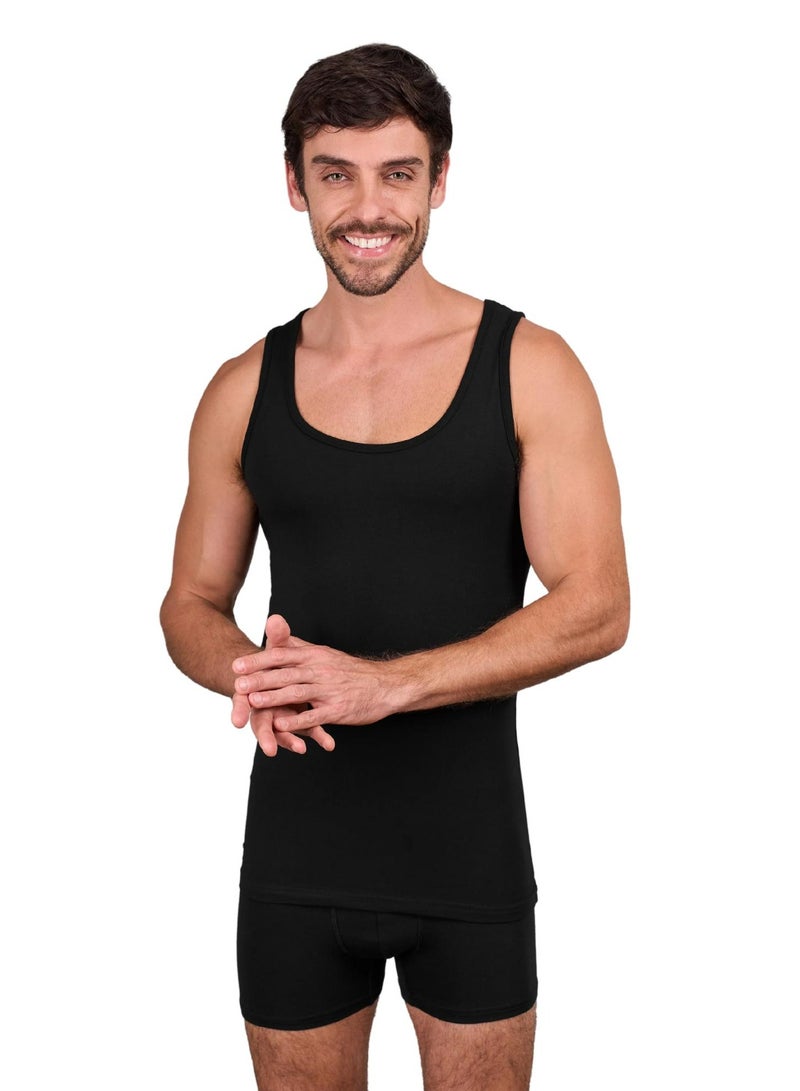 DICE Men's Comfort Cotton Stretch Tank Top Undershirt - Image 1