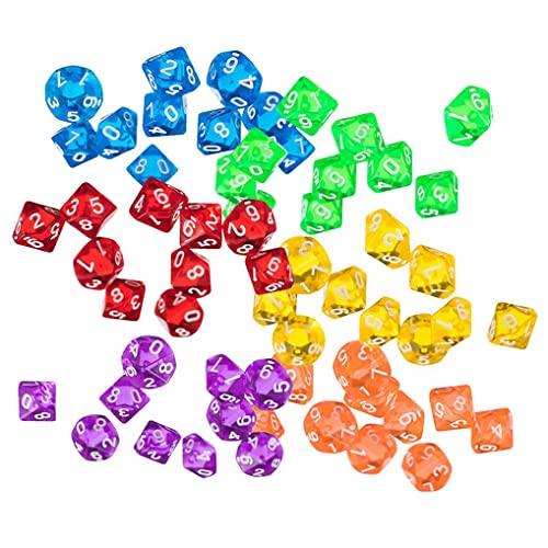 Yiotfandoll 60PCS Polyhedral Dice D10 Dice Game Dice for RPG MTG DND Dice Table Games Board Game Color 1 - Image 1