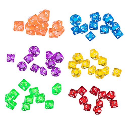 Yiotfandoll 60PCS Polyhedral Dice D10 Dice Game Dice for RPG MTG DND Dice Table Games Board Game Color 1 - Image 5