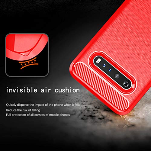 Osophter for LG V60 ThinQ Case,LG V60 Case Shock-Absorption Flexible TPU Rubber Full-Body Protective Phone Cover for LG V60 ThinQ(Red) - Image 5