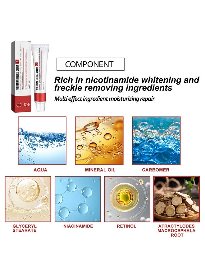 EELHOE Whitening Freckle Cream,Pigmentation Removal Cream for Face,Freckle Remover Cream,Moisturizing Anti-blemish Cream,Dark Spots Remover Skin Whitening (20g)  - Image 2