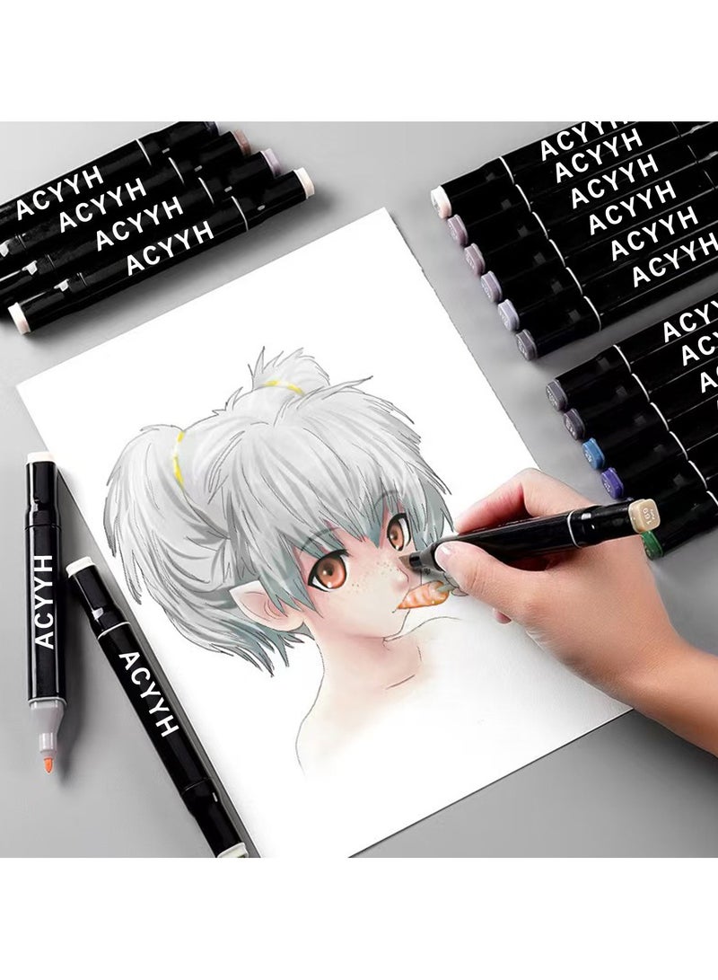 ACYYH Children's Color Markers Oil Based Double Ended Color Pencil Set, 80 Colors, Oil Based Watercolor Pencils Multi Color Markers - Image 4