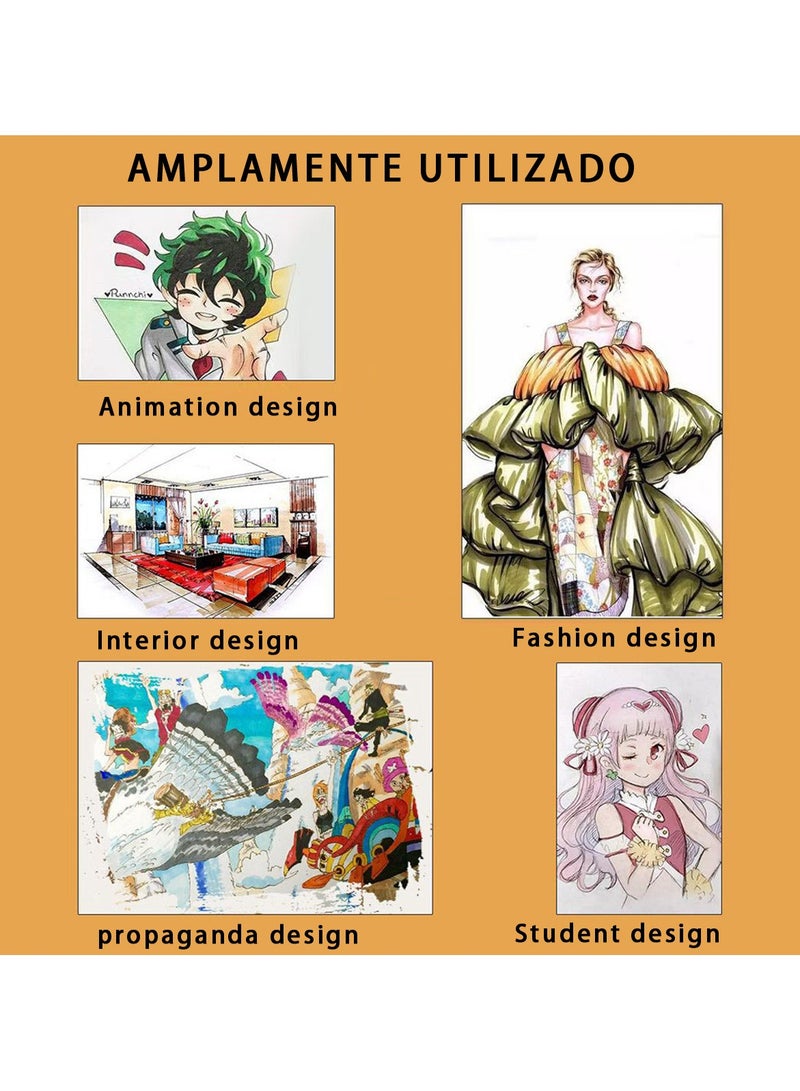 ACYYH Children's Color Markers Oil Based Double Ended Color Pencil Set, 80 Colors, Oil Based Watercolor Pencils Multi Color Markers - Image 5