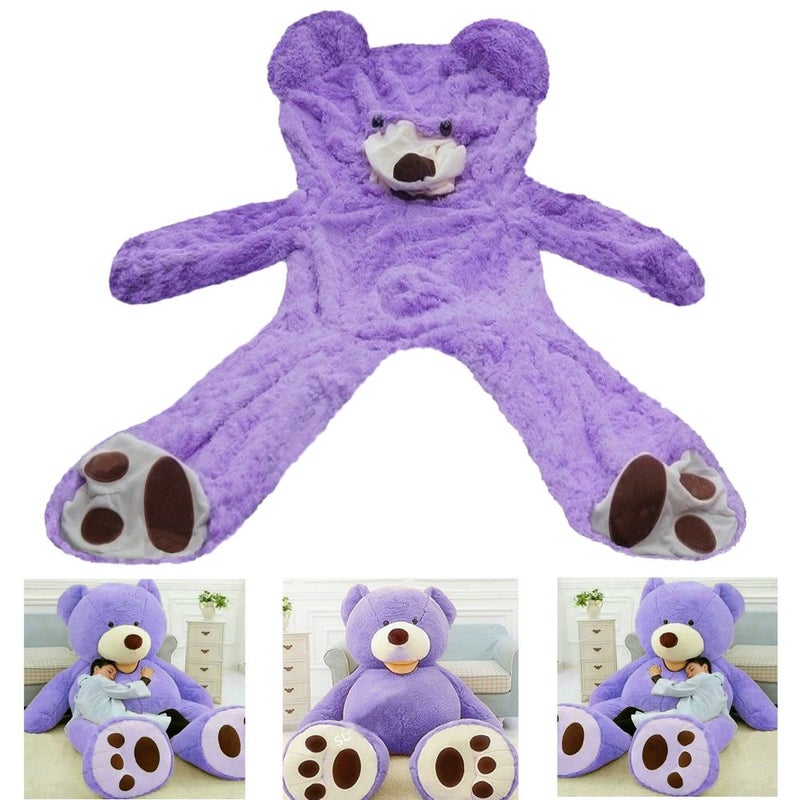 Fengheshun 6.5 Feet Huge Giant Teddy Bear Cover, Big Bear Costume Suit (Not Filled),(Purple, 2 m) - Image 2
