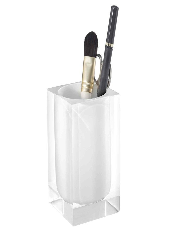 IZOD - Bathroom Set, 4pc Resin Countertop Accessories, Modern Home Decor, Dorm Room Essentials (Marina Collection, White) - Image 5
