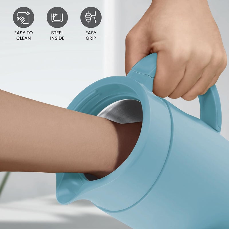 Milton Milton Renova 500 Water Jug PU Insulated Inner Stainless Steel Hot Cold Jug BPA Free Leak Proof 500 ml Special Blue Ideal for Tea Coffee Water Hot Beverages - Image 4