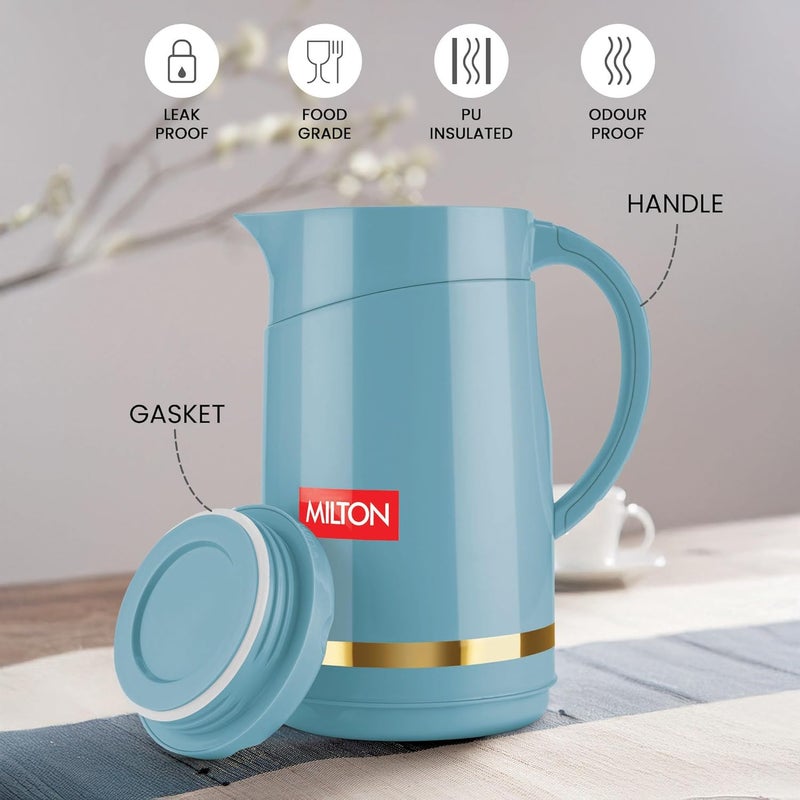 Milton Milton Renova 500 Water Jug PU Insulated Inner Stainless Steel Hot Cold Jug BPA Free Leak Proof 500 ml Special Blue Ideal for Tea Coffee Water Hot Beverages - Image 2