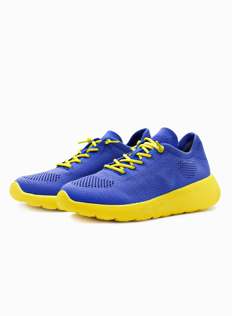 Duozoulu Yellow Blue Fashion Lace-Up Walking Sneaker for Women | Best Price UAE