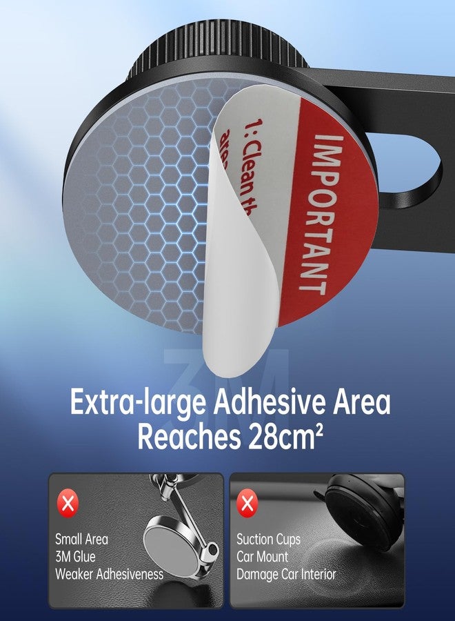 SYNCWIRE Car Phone Holder for Universal Dashboard [Super Stable] Car Phone Mount Foldable Aluminum Alloy Arm for iPhone 17 16 15 14 13 12 Series & All Phones - Image 2