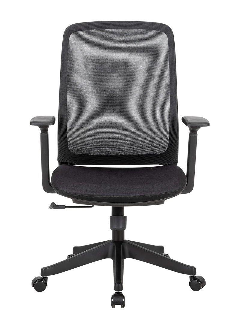 NAVODESK NEMO Chair Home Office Desk Chair Mid Back Computer Chair Ergonomic Chair with Lumbar Support by NAVO PURE BLACK  - Image 1
