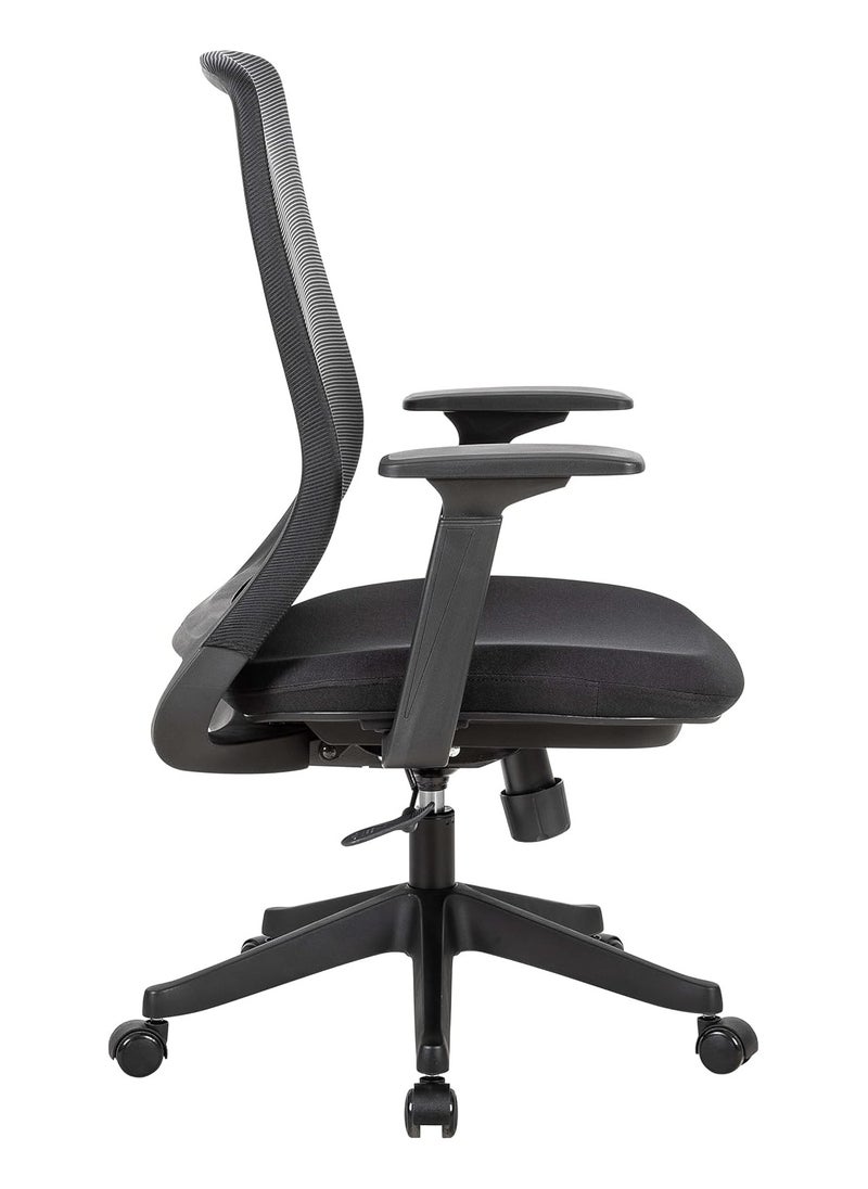 NAVODESK NEMO Chair Home Office Desk Chair Mid Back Computer Chair Ergonomic Chair with Lumbar Support by NAVO PURE BLACK  - Image 3