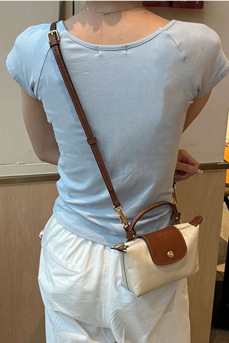 Longchamp Longchamp Women's Mini handbag,Crossbody Bags,Shoulder Bag Shoulder strap with buckle,Paper White Classic Style - Image 2