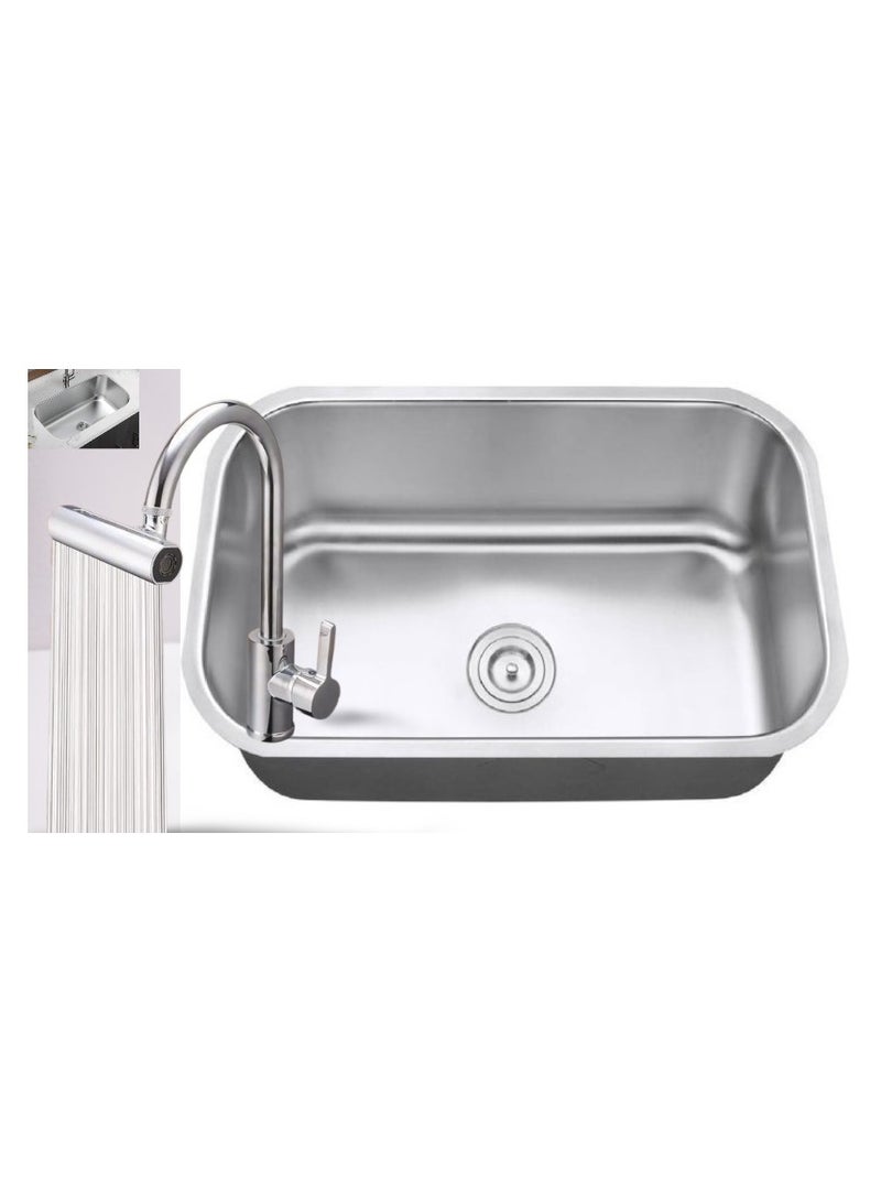 Kitchen sink 75 cm x 45 cm with waterfall pull-out mixer - Image 1