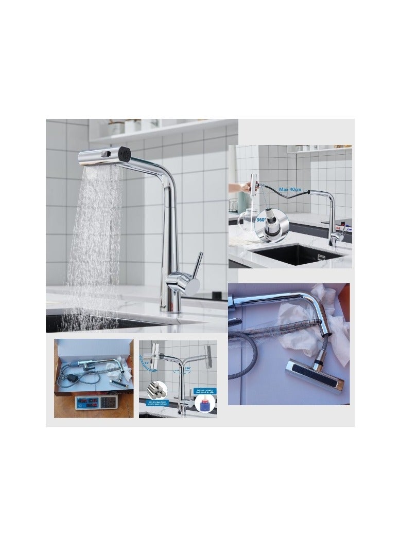 Kitchen sink 75 cm x 45 cm with waterfall pull-out mixer - Image 5