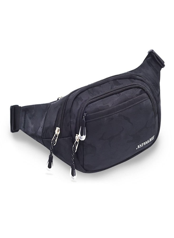 NSYOOMH Large Fanny Packs for Women & Men, 5-Zipper Pockets Water Resistant Practical Waist Bag, for Outdoor Running Cycling Sports Travel Hiking Camping Fishing Fashionable Camo Belt Bags, Camo - Image 1