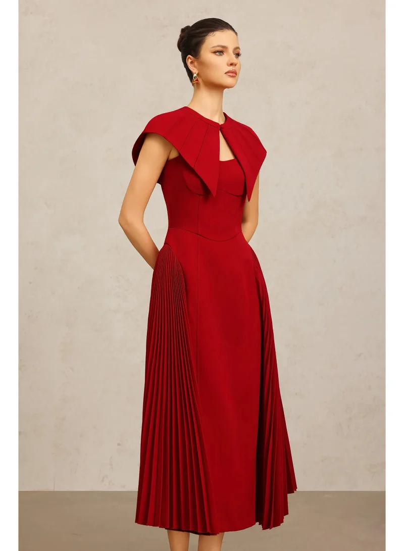 Bella Barnett Verna Halter Folds Maxi Dress