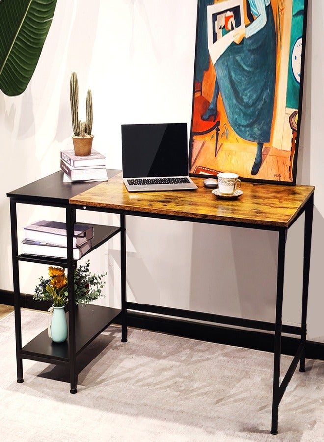 fashionhome Modern Computing Workstation with Storage Shelves and Headphone Hook 120x60x75cm - Image 1