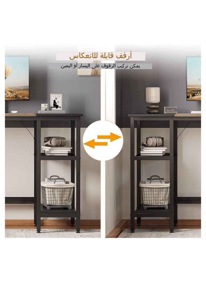 fashionhome Modern Computing Workstation with Storage Shelves and Headphone Hook 120x60x75cm - Image 3