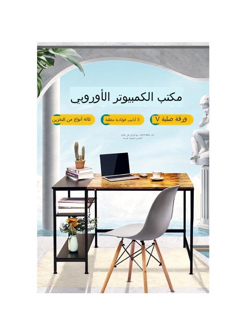 fashionhome Modern Computing Workstation with Storage Shelves and Headphone Hook 120x60x75cm - Image 4