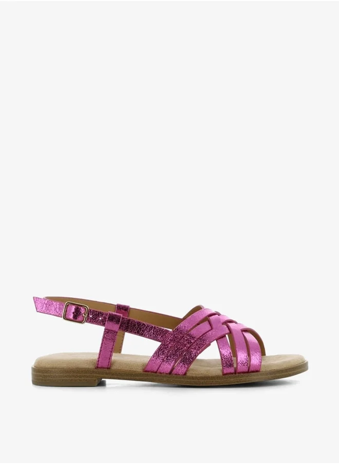 SJ Women's Cross Strap Sandals with Buckle Closure