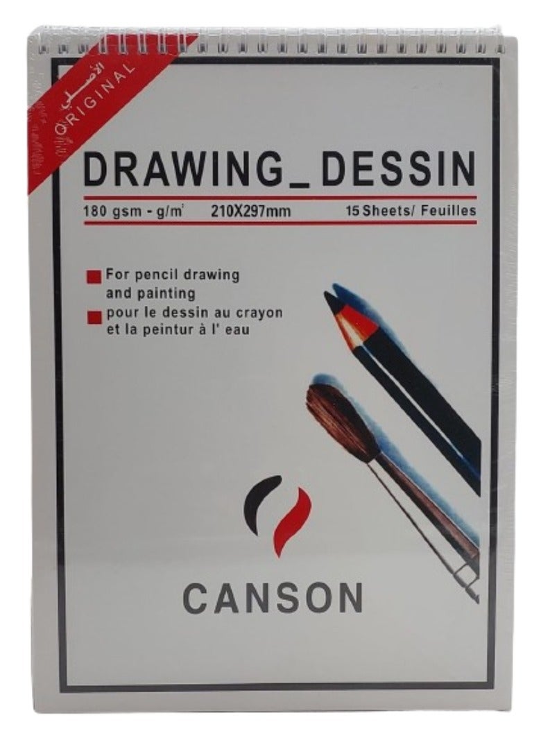 CANSON Drawing papers for The Artist 180 GSM - 210X 297 MM, 15 Sheets
