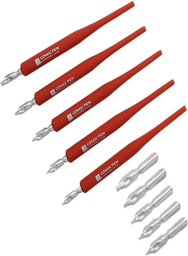 53 Arts 53ARTS® Plastic Professional Manga Gothic Pen Dip Pen Set with 5 Nibs Manga Calligraphy Drawing Pen Kit - 5 Pcs - Image 3