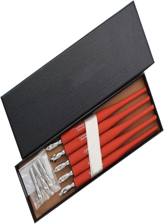 53 Arts 53ARTS® Plastic Professional Manga Gothic Pen Dip Pen Set with 5 Nibs Manga Calligraphy Drawing Pen Kit - 5 Pcs - Image 1