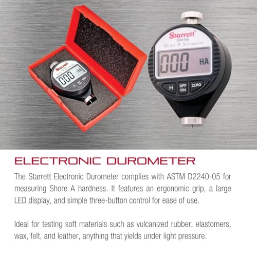Starrett Digital Durometer, Shore A Scale - 0-100 HSA, LED Display, Simple Control, Auto Hold, Accurate & Repetitive - 3805B - Image 3