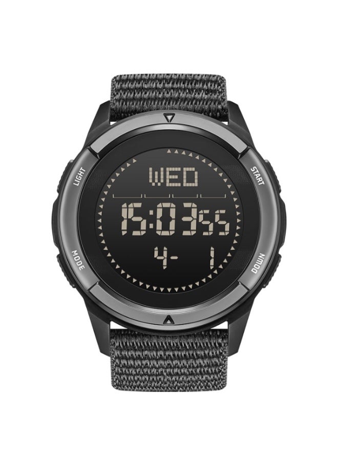 نورث إيدج ساعة رياضية ذكية للرجال من **NORTH EDGE ALPS** للاستخدام الخارجي، مقاومة للماء، بهيكل من ألياف الكربون وحزام نايلون رقمي – باللون الأسود - Image 2