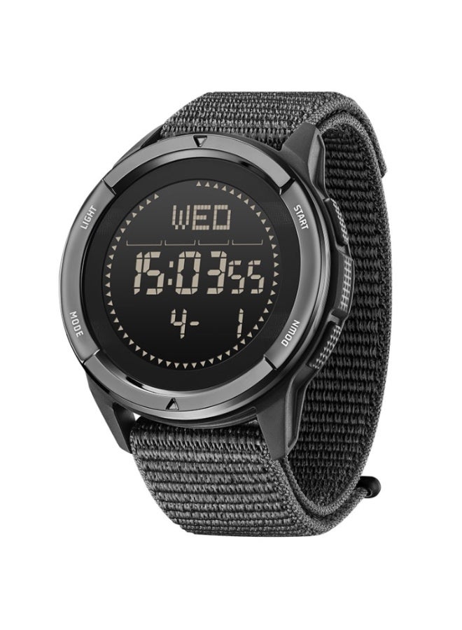 نورث إيدج ساعة رياضية ذكية للرجال من **NORTH EDGE ALPS** للاستخدام الخارجي، مقاومة للماء، بهيكل من ألياف الكربون وحزام نايلون رقمي – باللون الأسود - Image 1