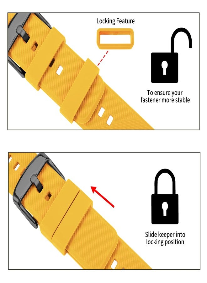 TStrap Silicone Watch Straps 20mm - Quick Release Watch Bands Soft Rubber Black - Waterproof Military Watch Strap for Men Women - for Smart watch Straps Replacement - 18mm 19mm 20mm 21mm 22mm, Yellow - Image 4