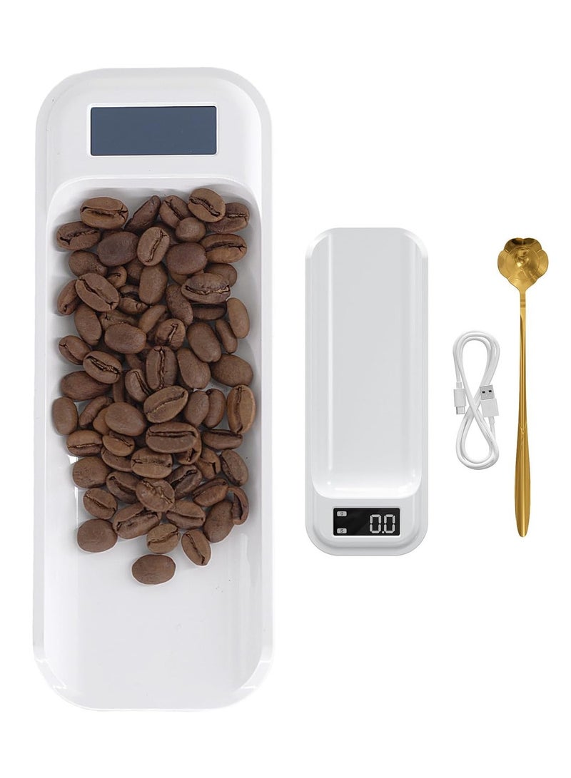 INVEIN Coffee Bean Portioning Tray with Built-in Scale and LCD Screen - High-Precision Digital Scale with 500g Capacity for Measuring Coffee Beans and Tea - Elegant and Practical Coffee Scale with Type-C Rechargeable Battery - Image 1