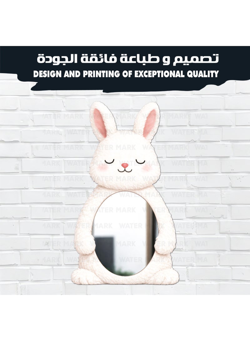 مرآة حائط للأطفال على شكل أرنب كرتوني لطيف للجنسين، مصنوعة من خشب عالي الجودة بتصميم ناعم وأنيق، آمنة تمامًا للأطفال وغير قابلة للكسر، خفيفة الوزن وسهلة التركيب، مثالية لديكور غرف الأطفال وتضيف لمسة دافئة ومرحة للمكان. - Image 2