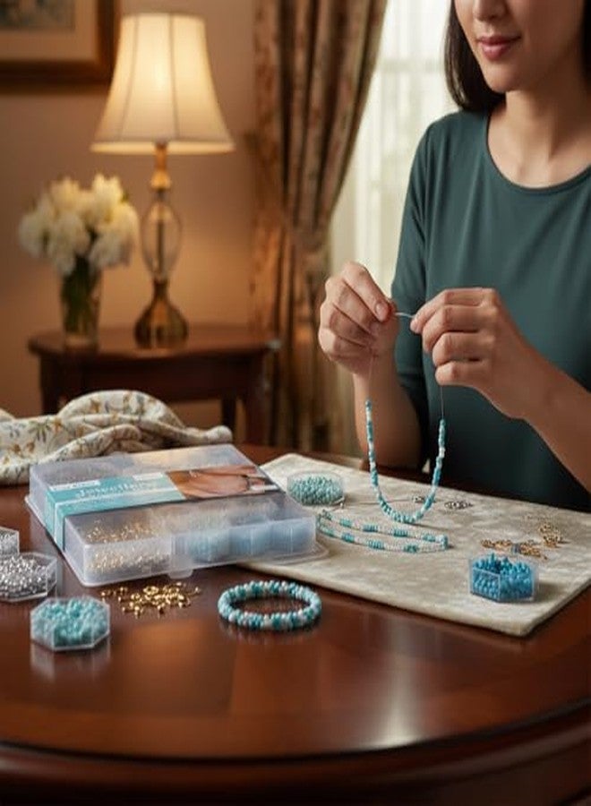 itsy-bitsy Itsy Bitsy My Beads Studio Jewellery Making Kit Pearly Sky Assorted Craft Beads Organised Box DIY Bracelet Set, Jewellery Making kit DIY Beads Craft Set - Image 2