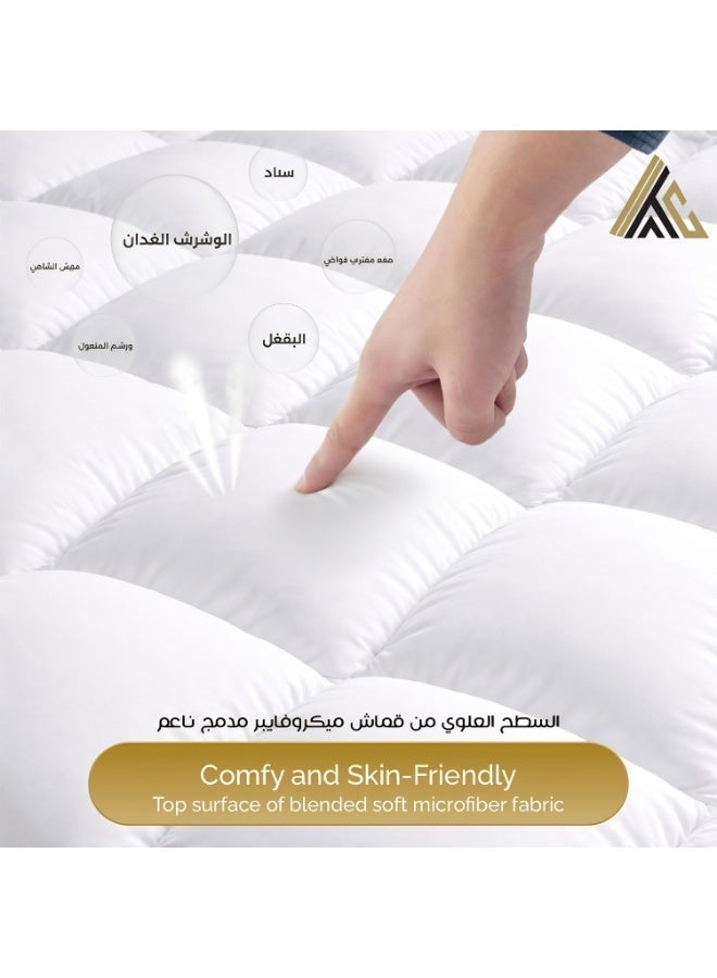Arabian Threads Luxurious Hotel Mattress Topper 14 cm height +2 Microfiber Pillows - Image 5