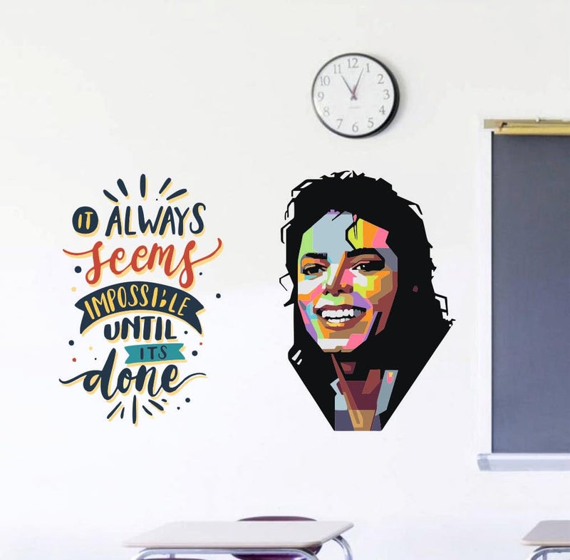 Sky Flying Michael Jackson Always Seems Quotes Office - Inspirational - Motivational - Quotes - Wall Sticker for Kids Room, Living Room, School, Library (Size - 60CM X 92CM) - Image 3