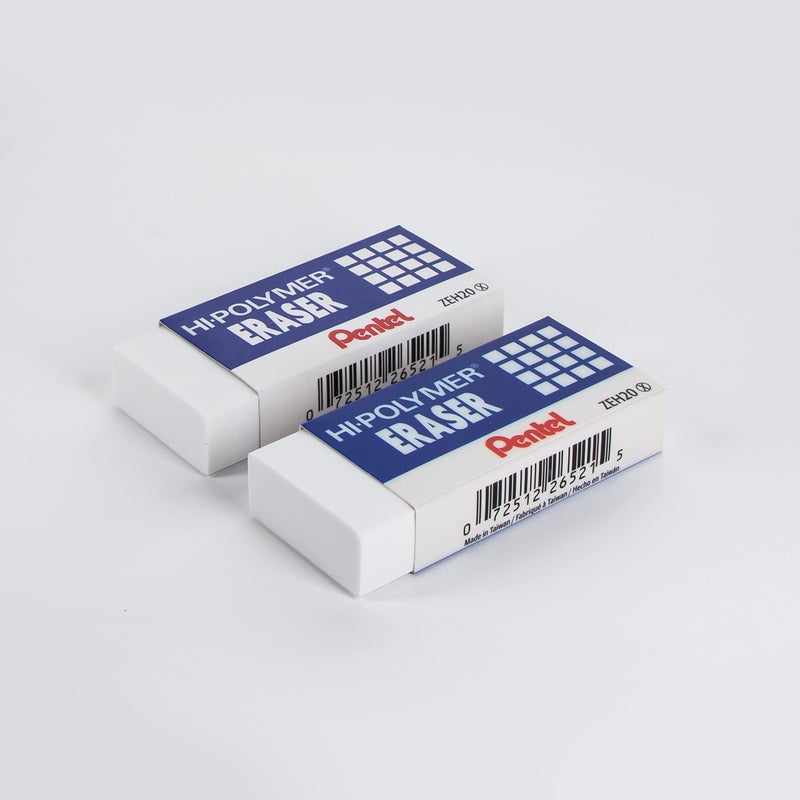 Pentel Hi-Polymer Eraser, Jumbo Size 12 pack(ZEH-20) - Image 2