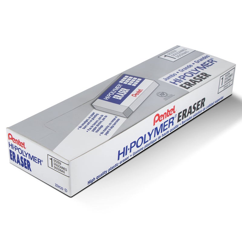 Pentel Hi-Polymer Eraser, Jumbo Size 12 pack(ZEH-20) - Image 3